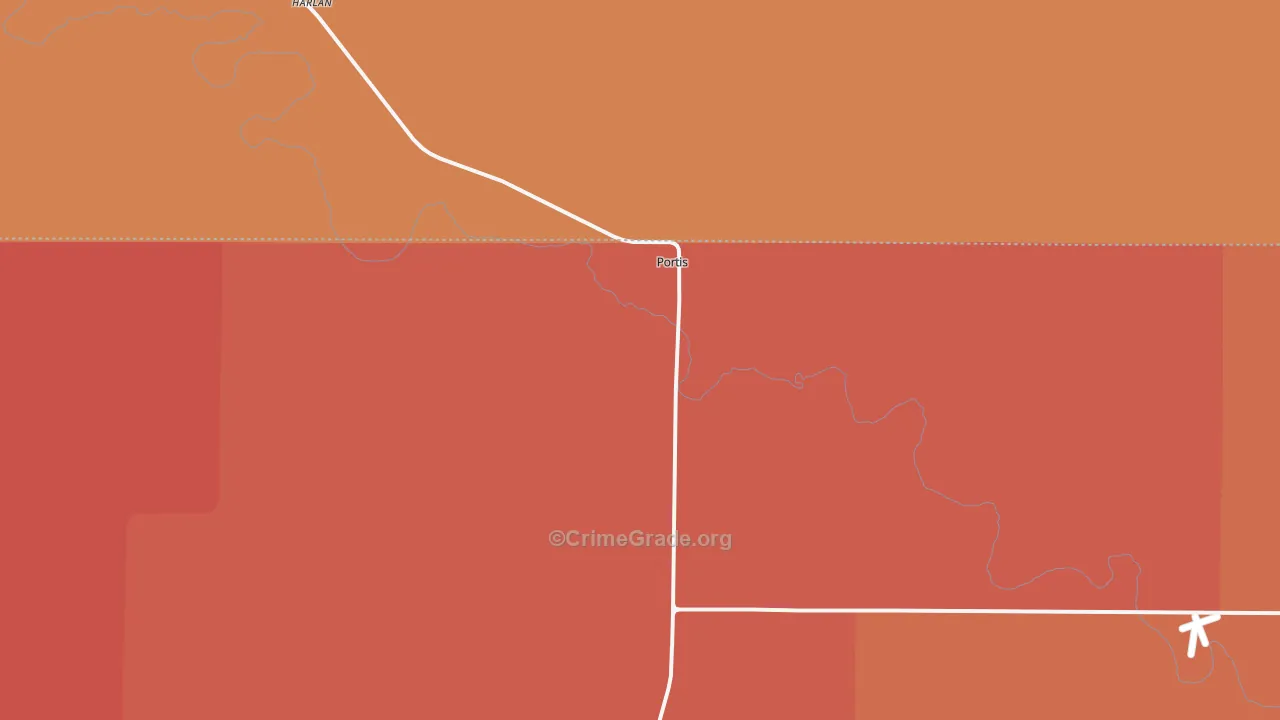 Portis, KS Map of Drug-Related Crime Rates