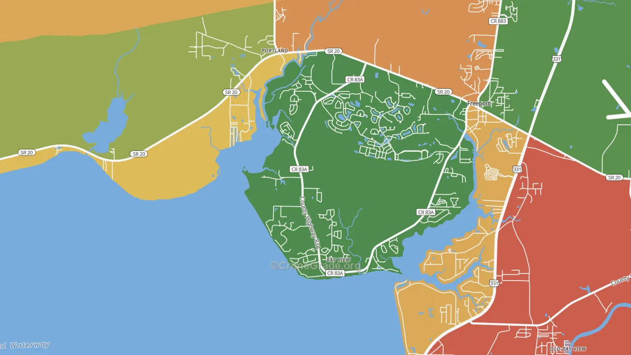 Portland, FL Map of Drug-Related Crime Rates