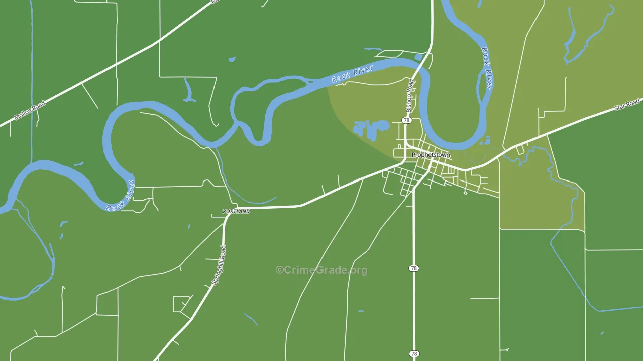 Portland, IL Map of Drug-Related Crime Rates