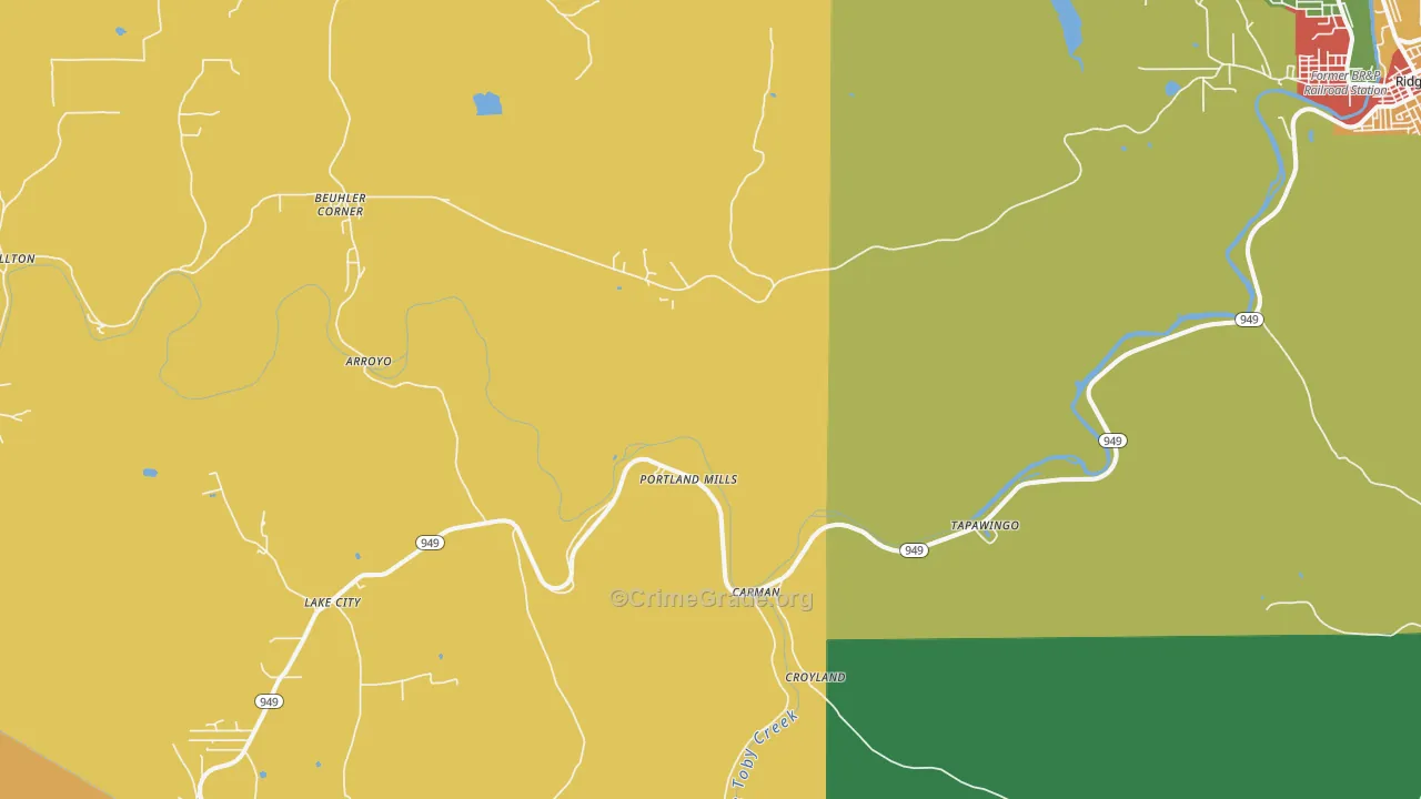 Portland Mills, PA Map of Drug-Related Crime Rates