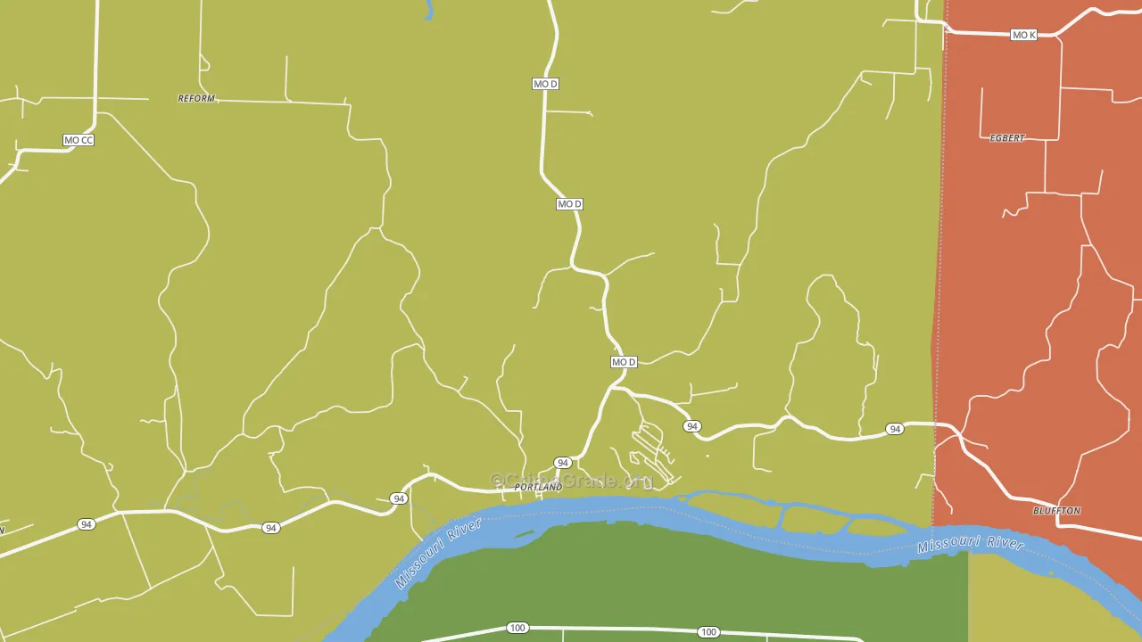 Portland, MO Map of Drug-Related Crime Rates