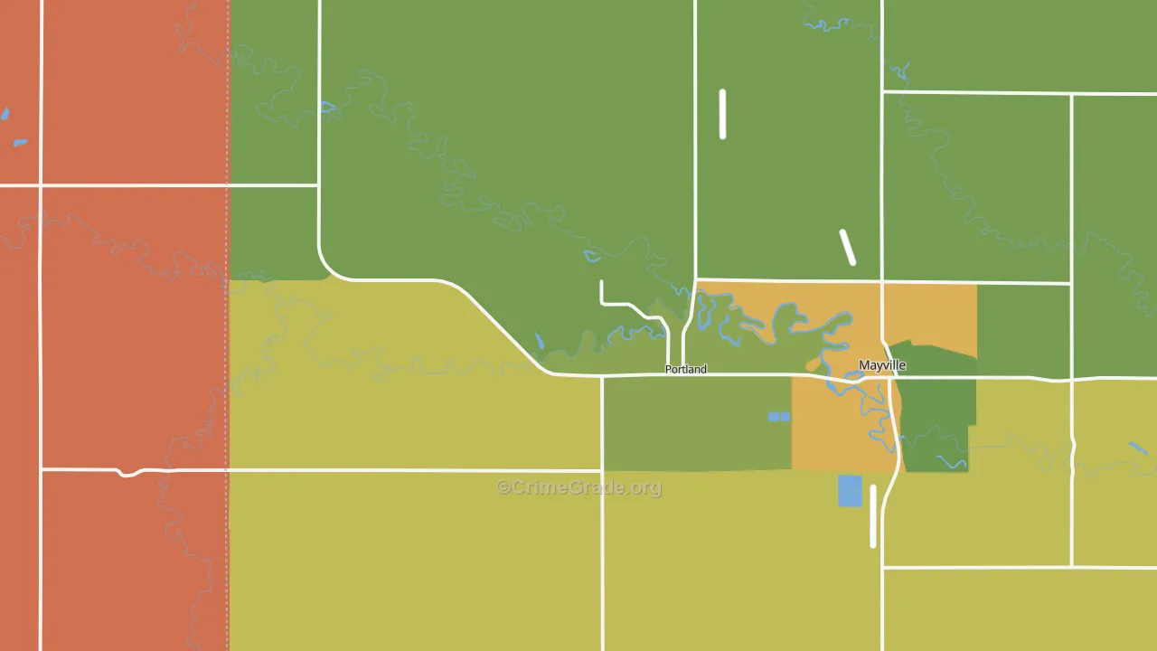 Portland, ND Map of Drug-Related Crime Rates