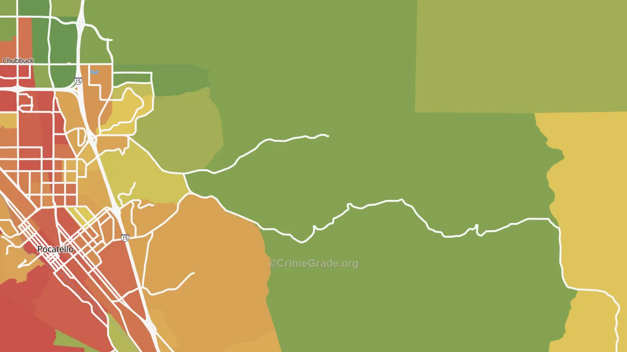 Portneuf, ID Map of Drug-Related Crime Rates