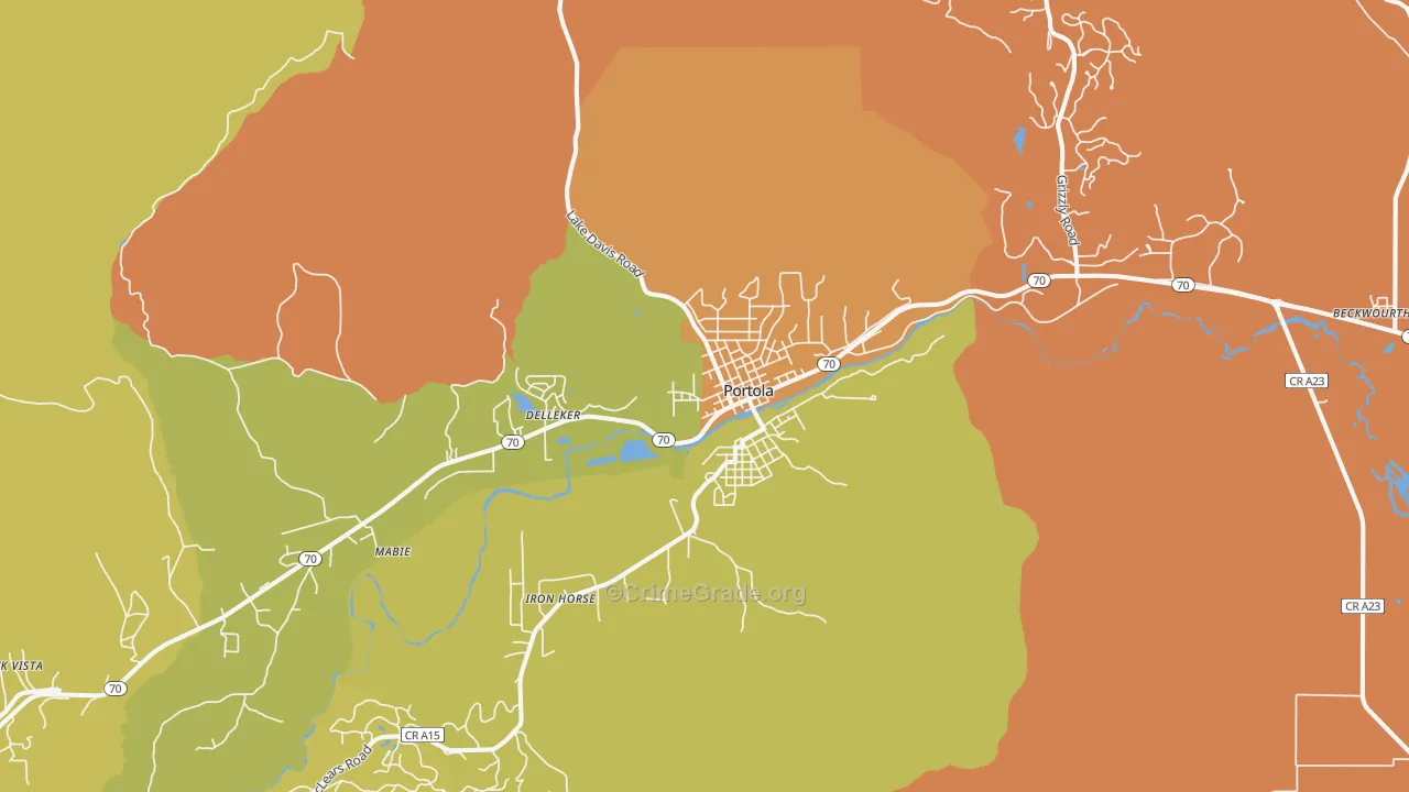 Portola, CA Map of Drug-Related Crime Rates