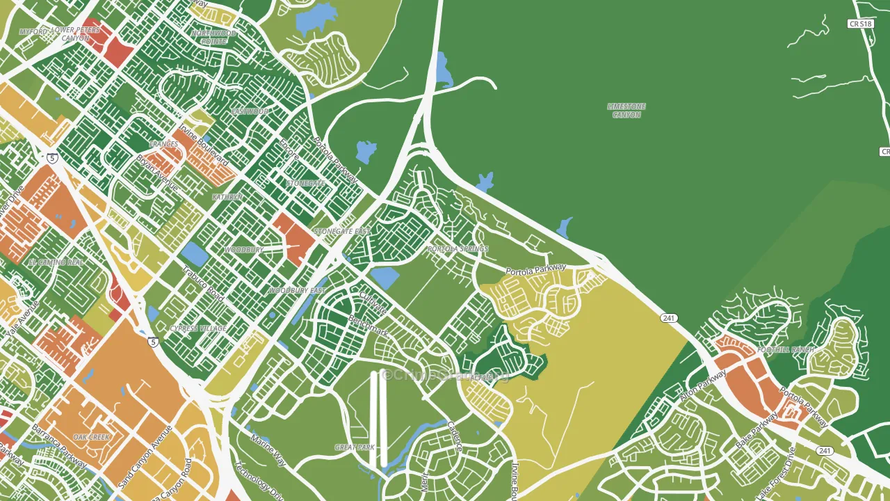 Portola Springs, Irvine, CA Map of Drug-Related Crime Rates