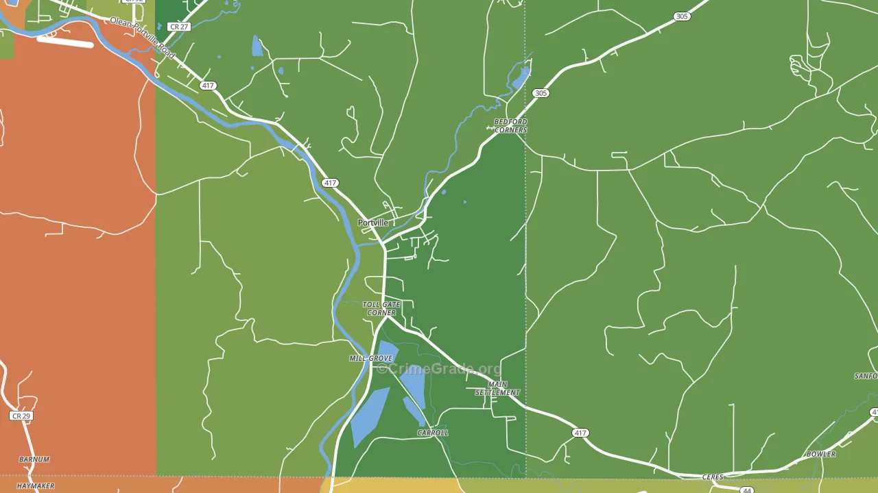 Portville, NY Map of Drug-Related Crime Rates