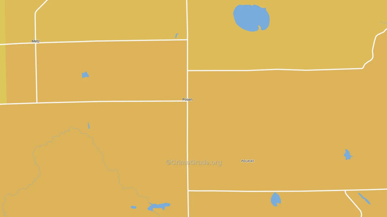 Posen, MI Map of Drug-Related Crime Rates