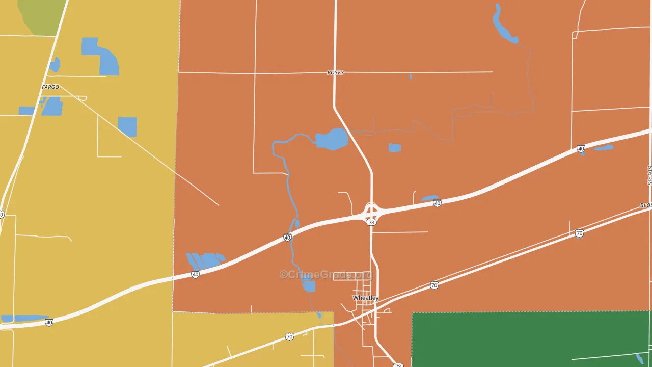 Posey, AR Map of Drug-Related Crime Rates