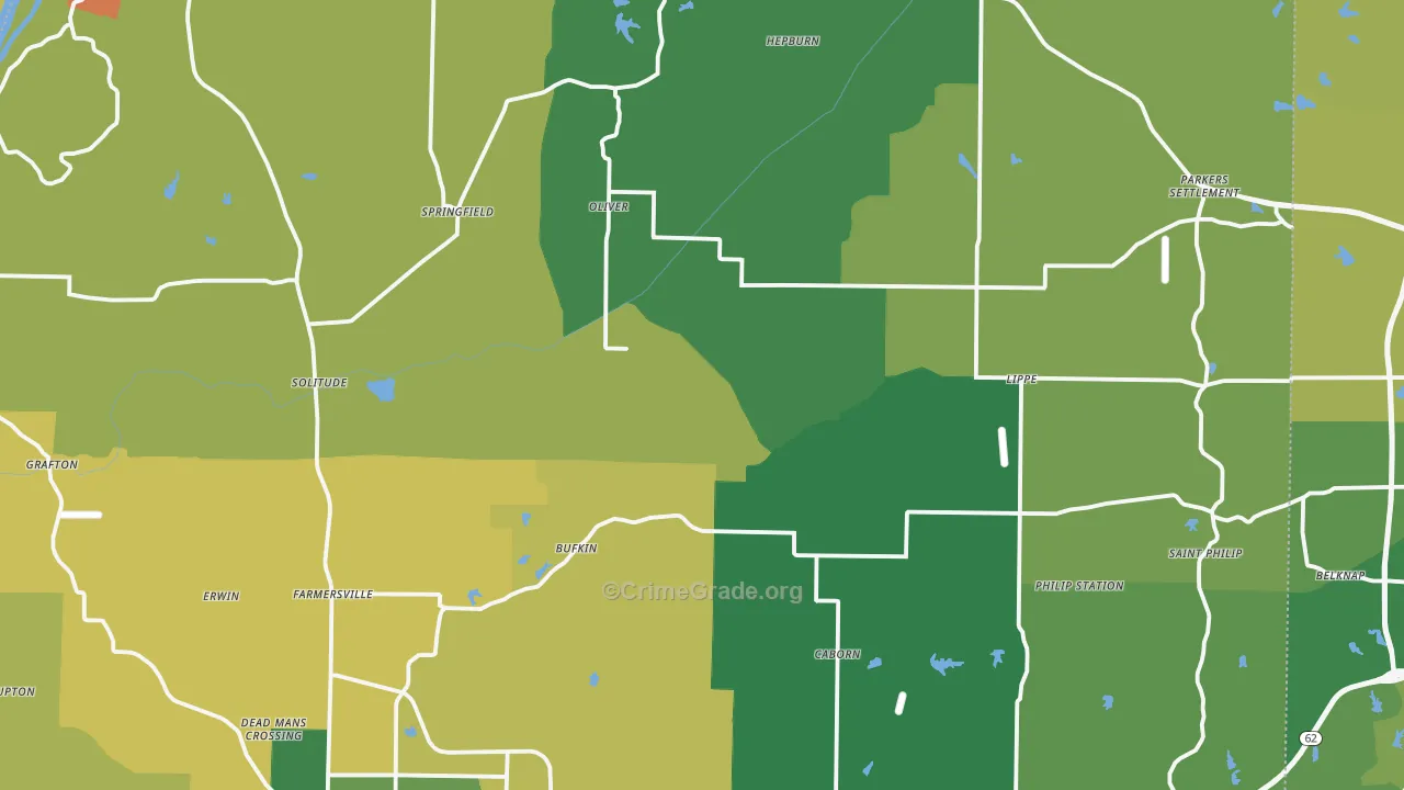 Posey County, IN Map of Drug-Related Crime Rates