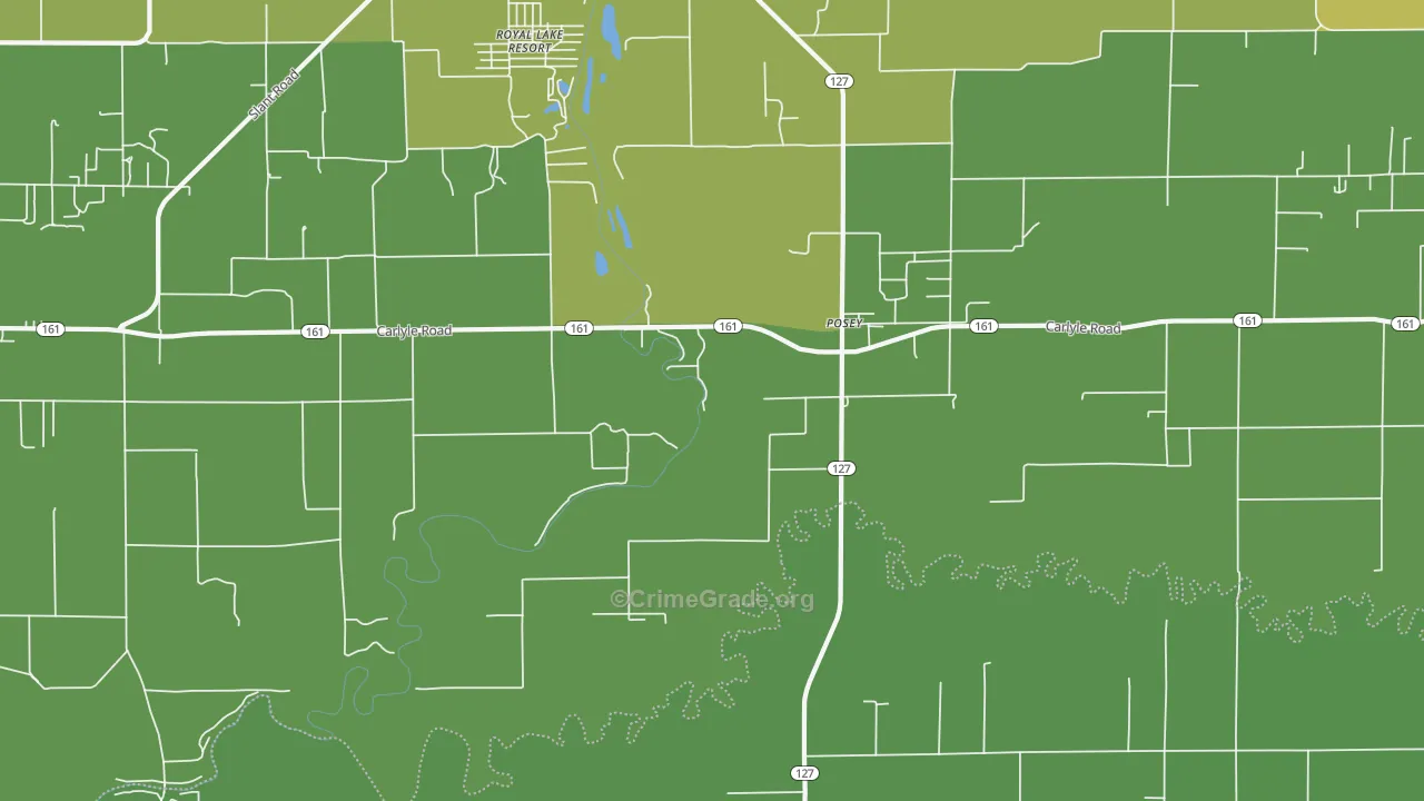 Posey, IL Map of Drug-Related Crime Rates