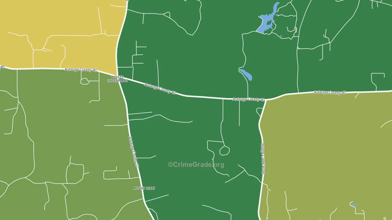 Poseys Crossroads, AL Map of Drug-Related Crime Rates