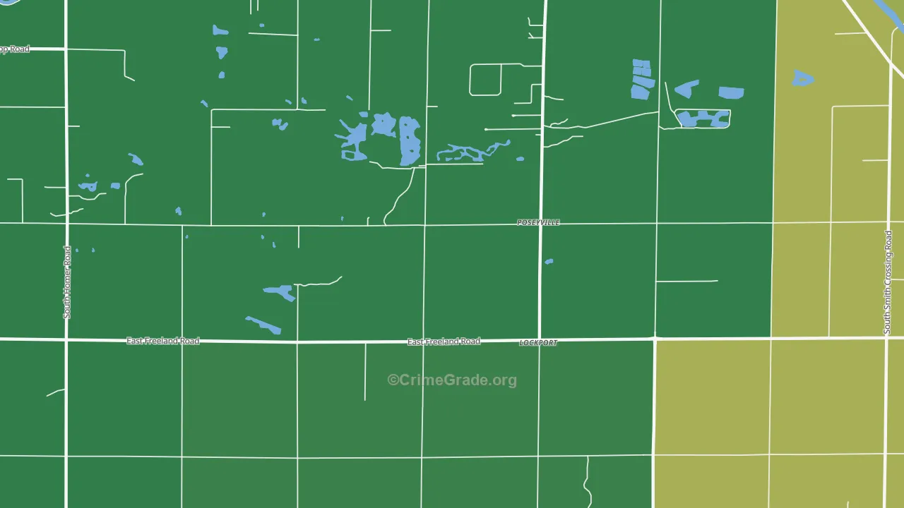 Poseyville, MI Map of Drug-Related Crime Rates