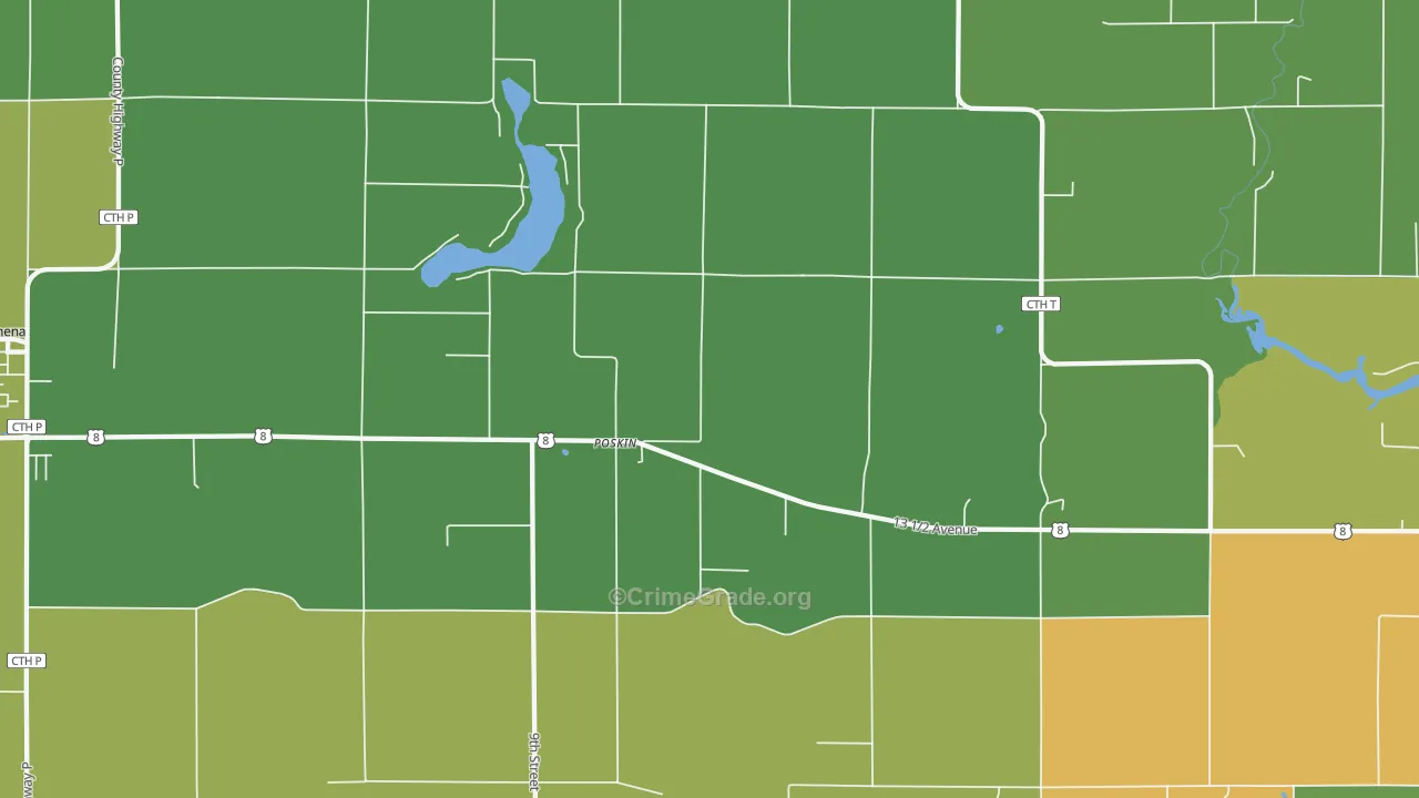 Poskin, WI Map of Drug-Related Crime Rates