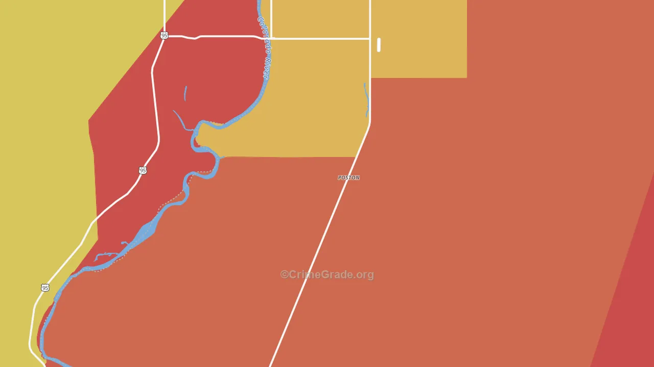 Poston, AZ Map of Drug-Related Crime Rates
