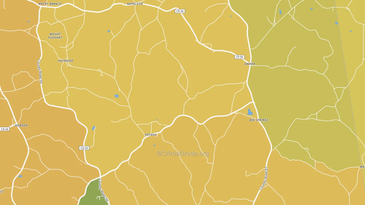 Potash, AL Map of Drug-Related Crime Rates