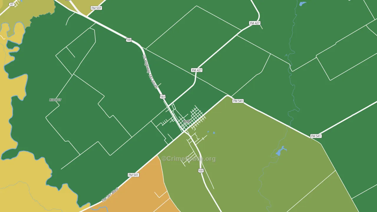 Poth, TX Map of Drug-Related Crime Rates