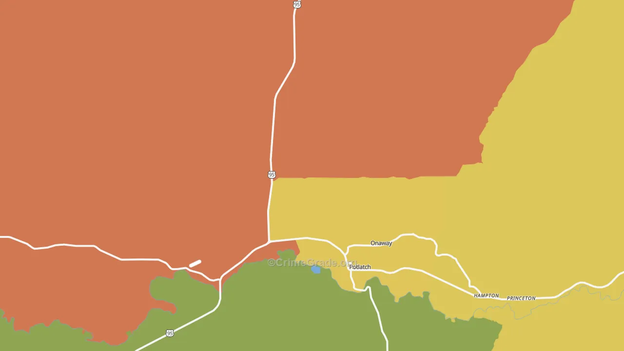 Potlatch, ID Map of Drug-Related Crime Rates