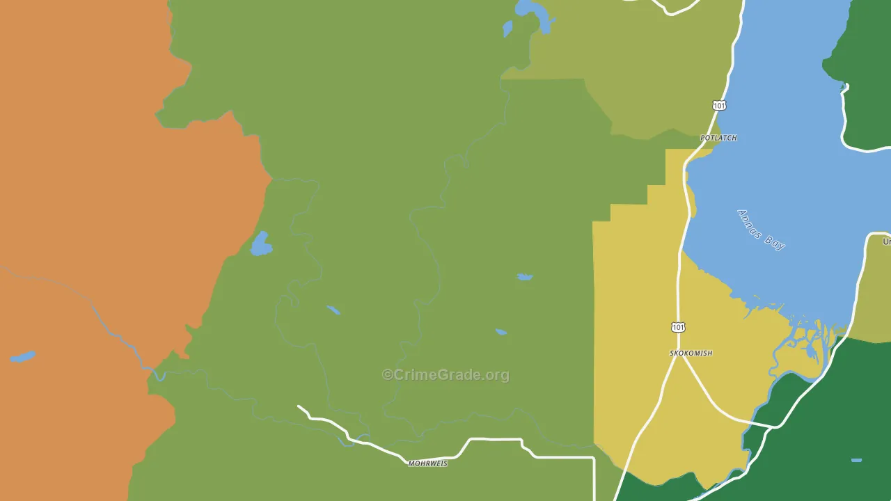 Potlatch, WA Map of Drug-Related Crime Rates