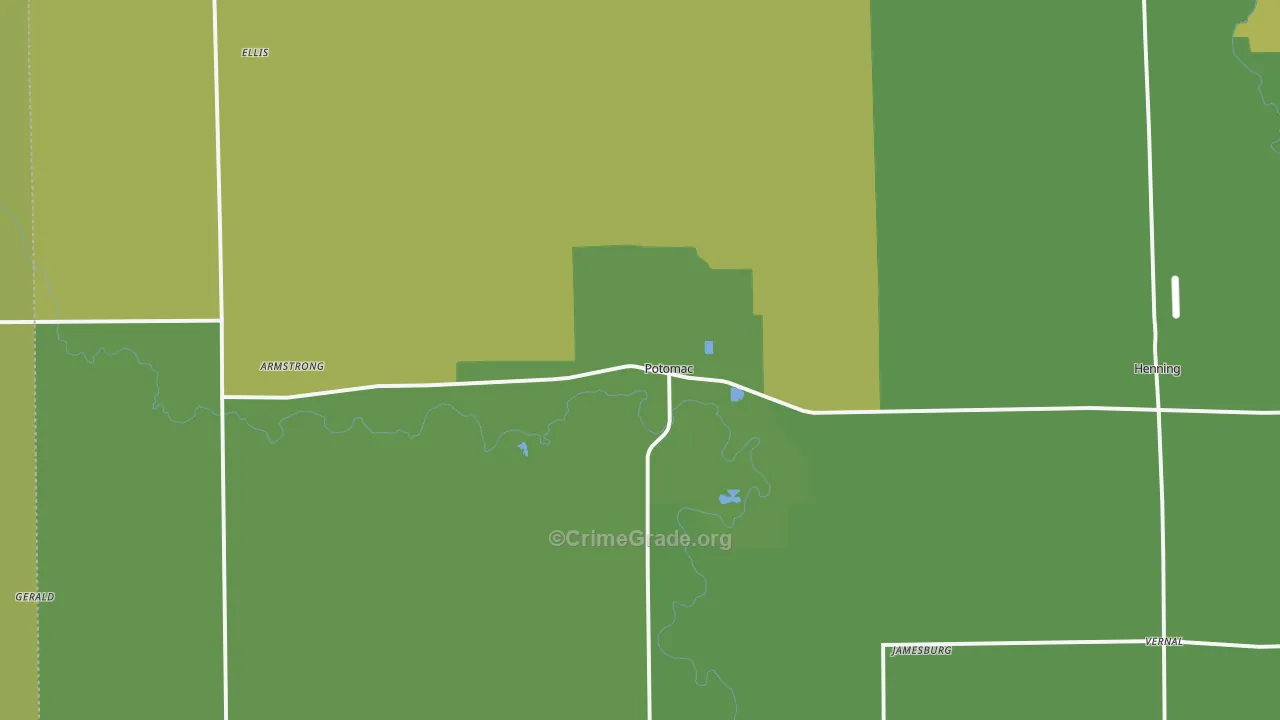 Potomac, IL Map of Drug-Related Crime Rates