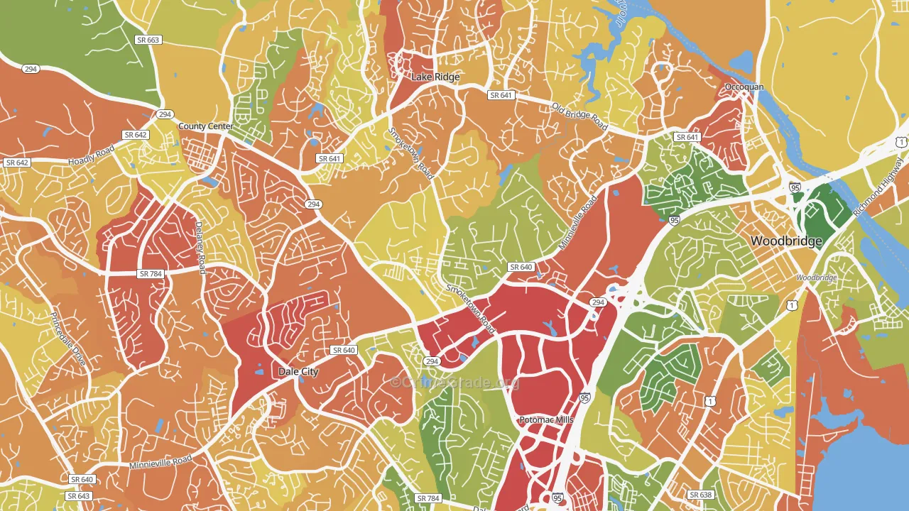 Potomac Mills, VA Map of Drug-Related Crime Rates