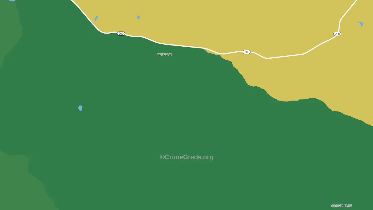 Potomac, MT Map of Drug-Related Crime Rates