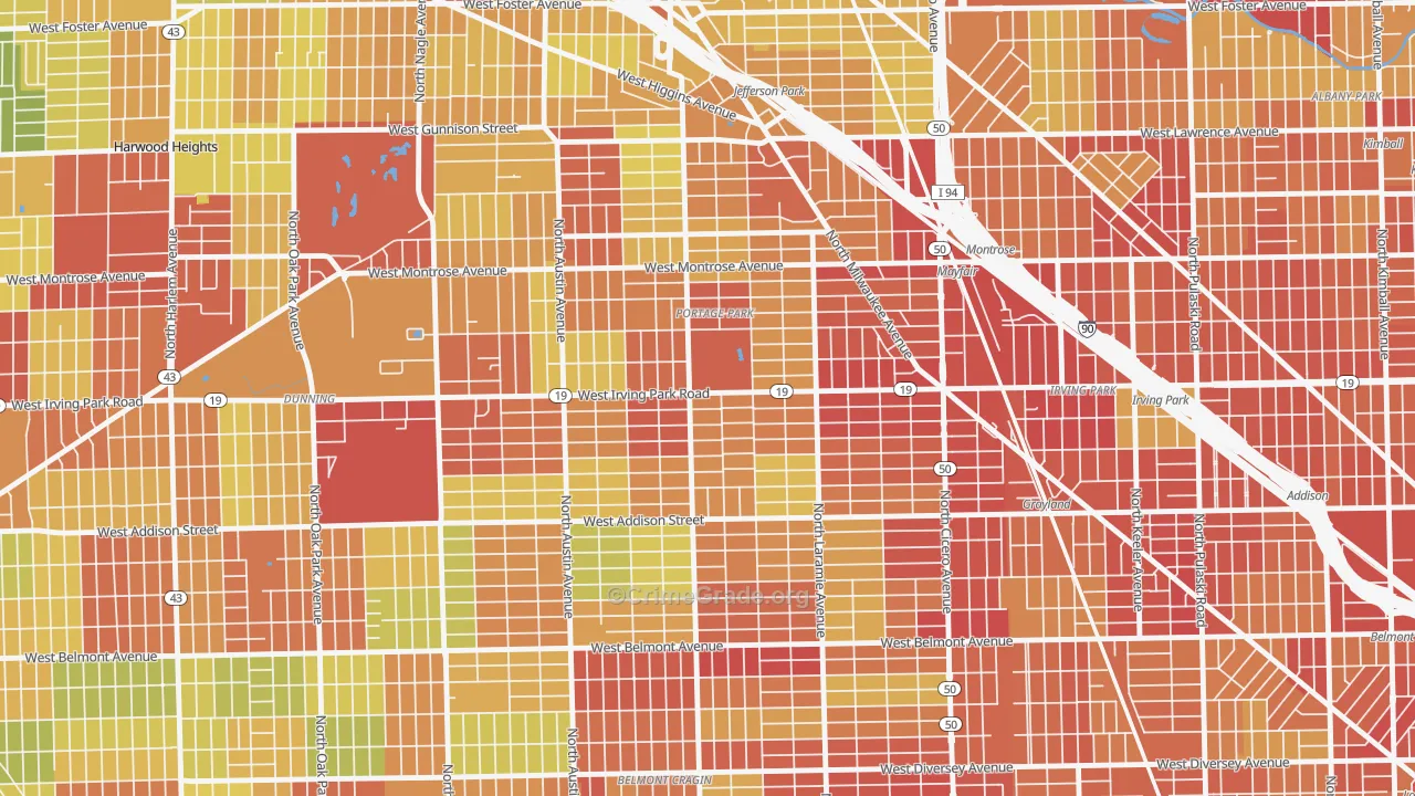 Pottage Park, Chicago, IL Map of Drug-Related Crime Rates