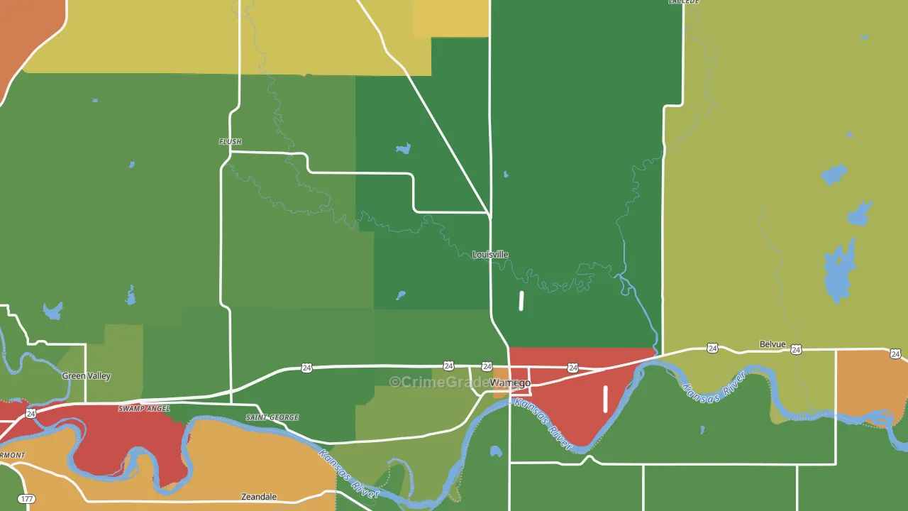 Pottawatomie County, KS Map of Drug-Related Crime Rates