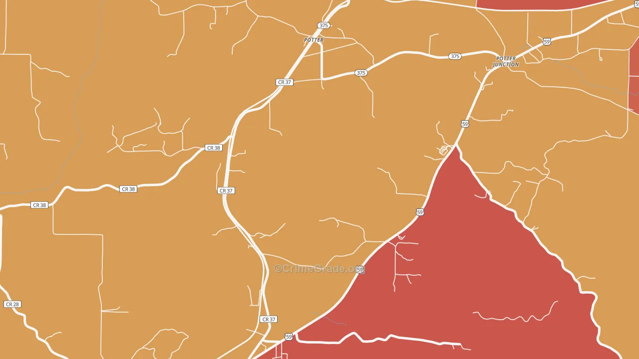 Potter, AR Map of Drug-Related Crime Rates