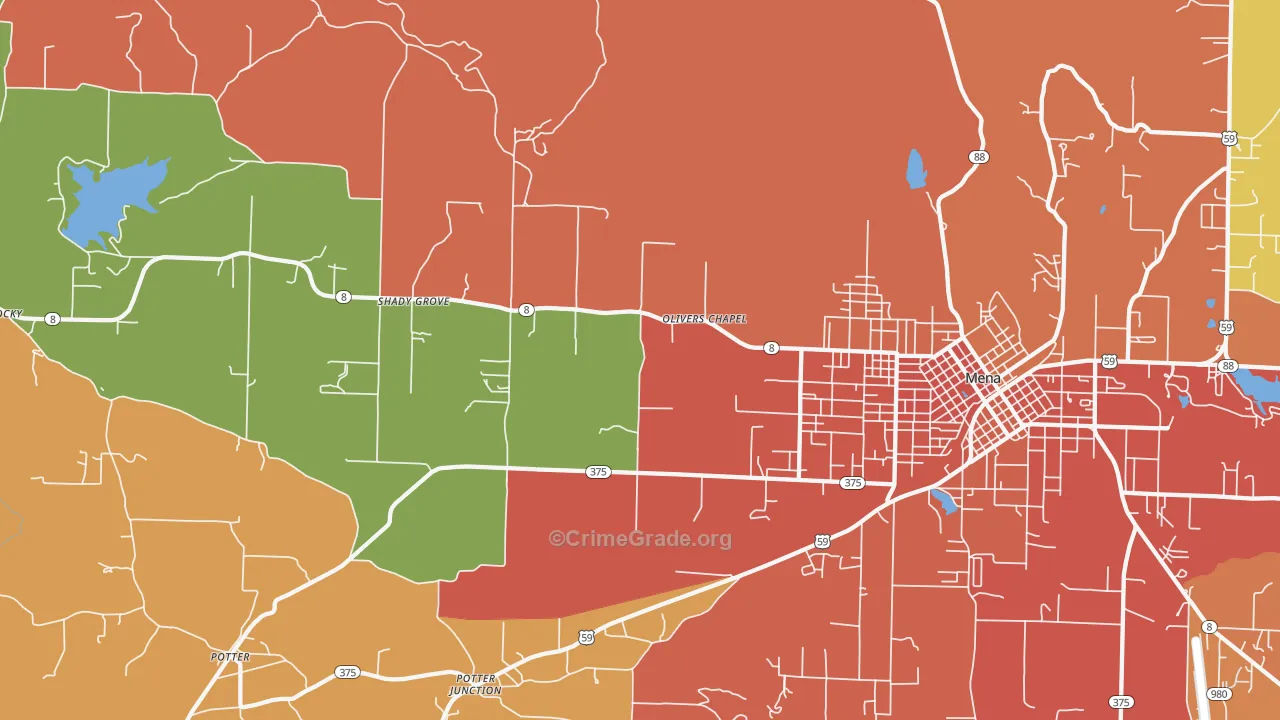 Potter Junction, AR Map of Drug-Related Crime Rates