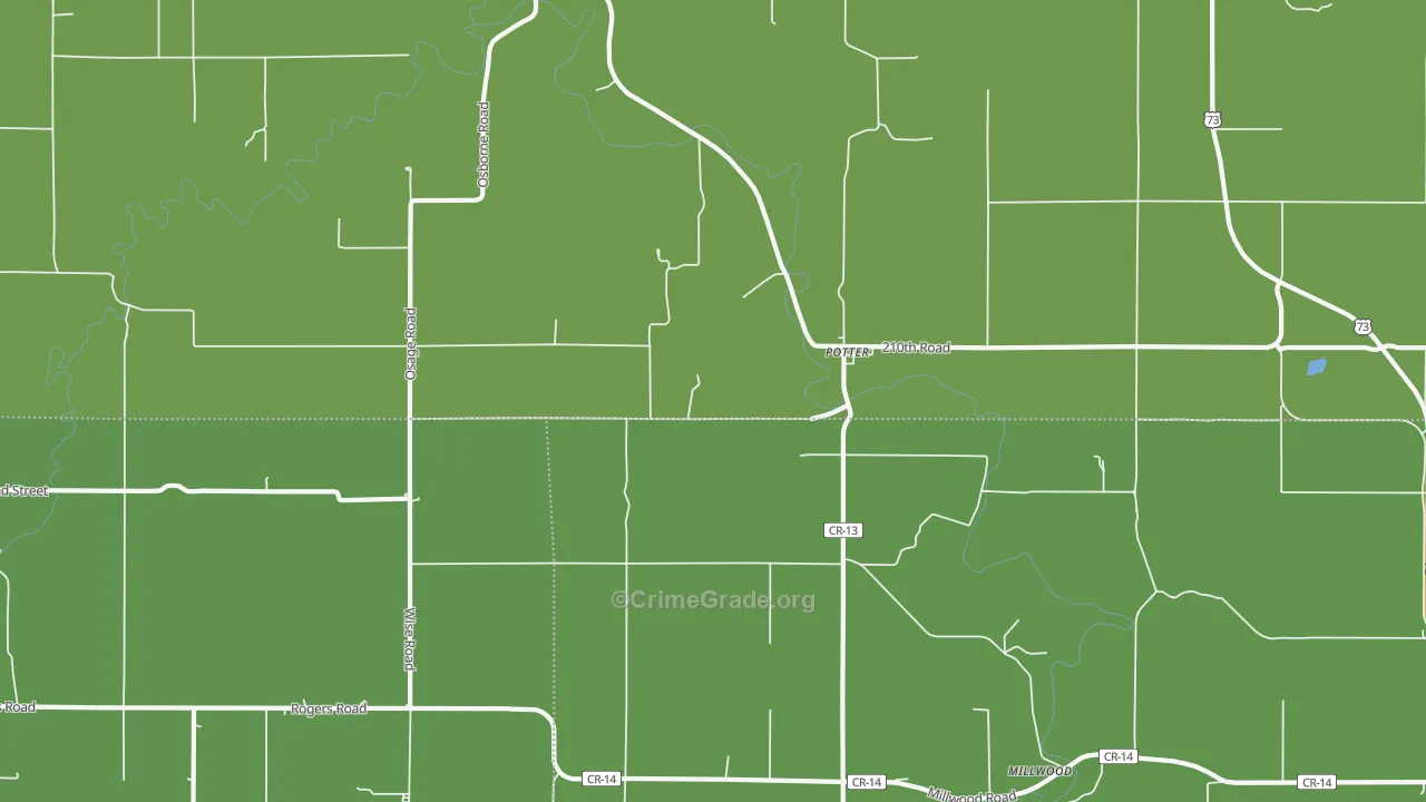 Potter, KS Map of Drug-Related Crime Rates
