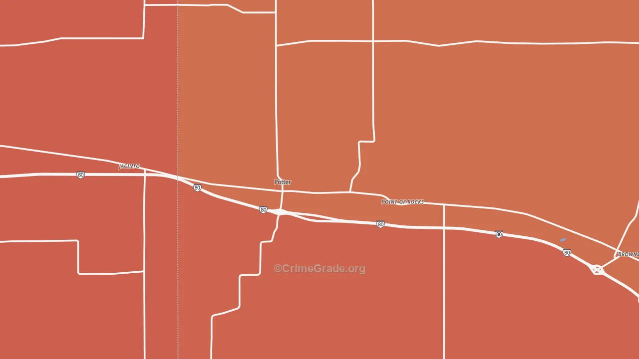 Potter, NE Map of Drug-Related Crime Rates