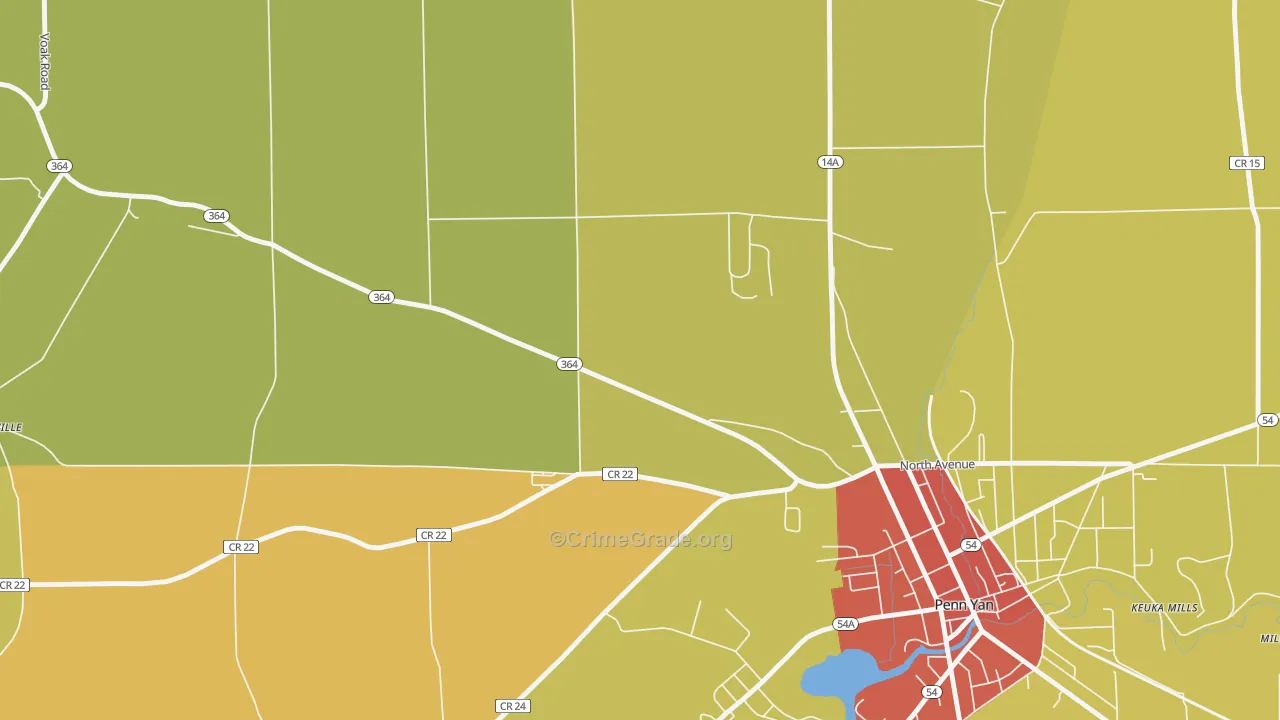 Potter, NY Map of Drug-Related Crime Rates