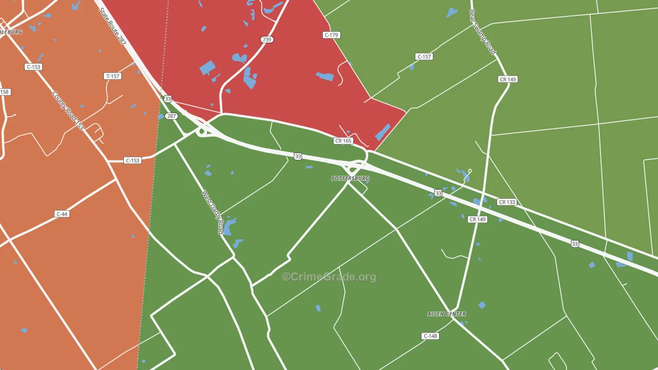 Pottersburg, OH Map of Drug-Related Crime Rates