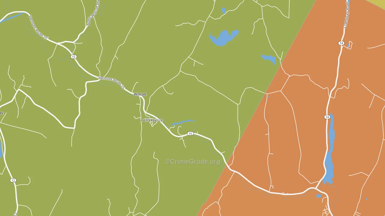 Pottersville, VT Map of Drug-Related Crime Rates