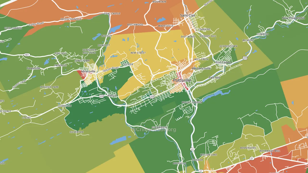 Pottsville, PA Map of Drug-Related Crime Rates