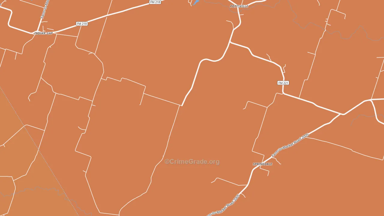 Pottsville, TX Map of Drug-Related Crime Rates