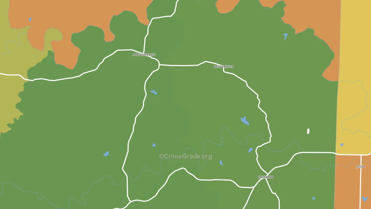 Poughkeepsie, AR Map of Drug-Related Crime Rates