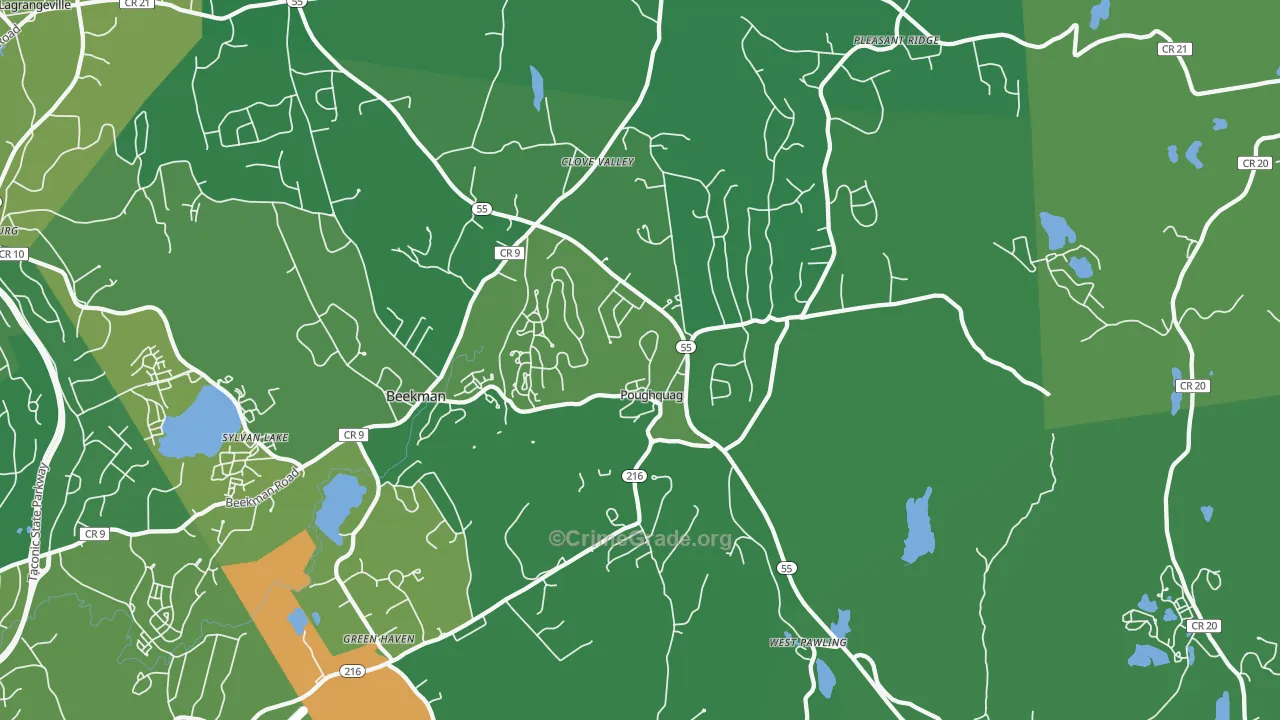 Poughquag, NY Map of Drug-Related Crime Rates