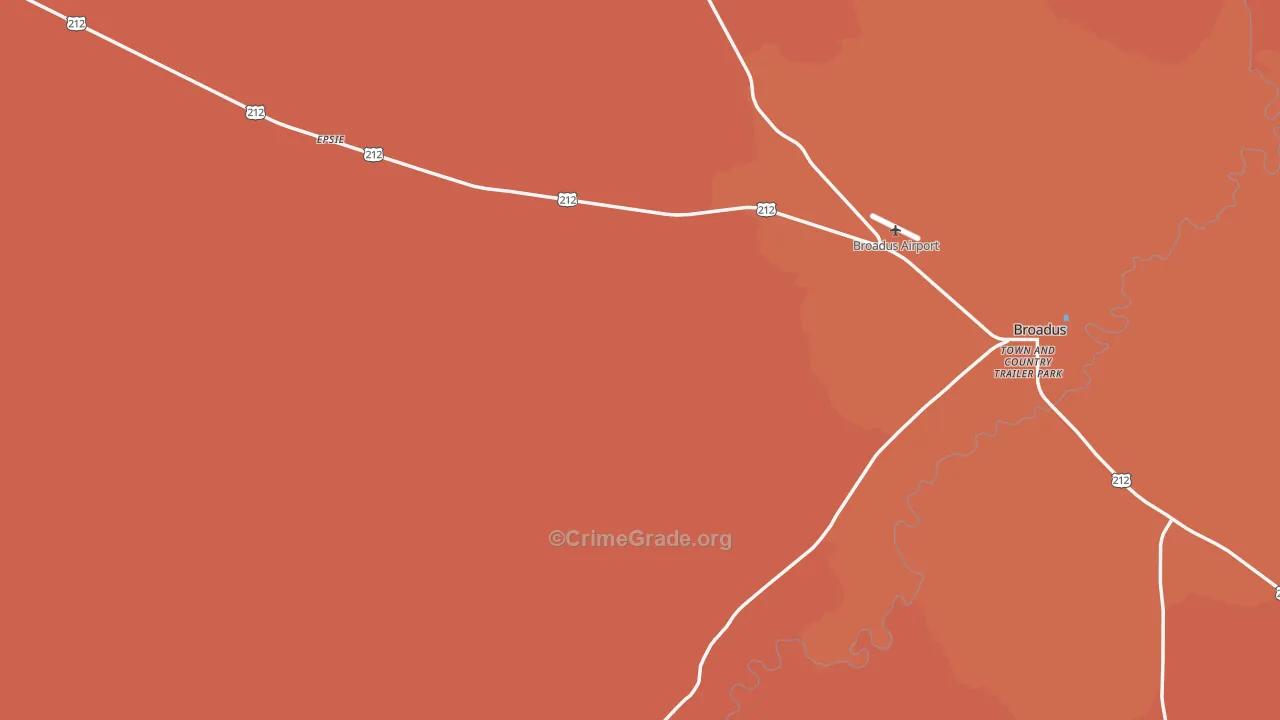 Powder River County, MT Map of Drug-Related Crime Rates