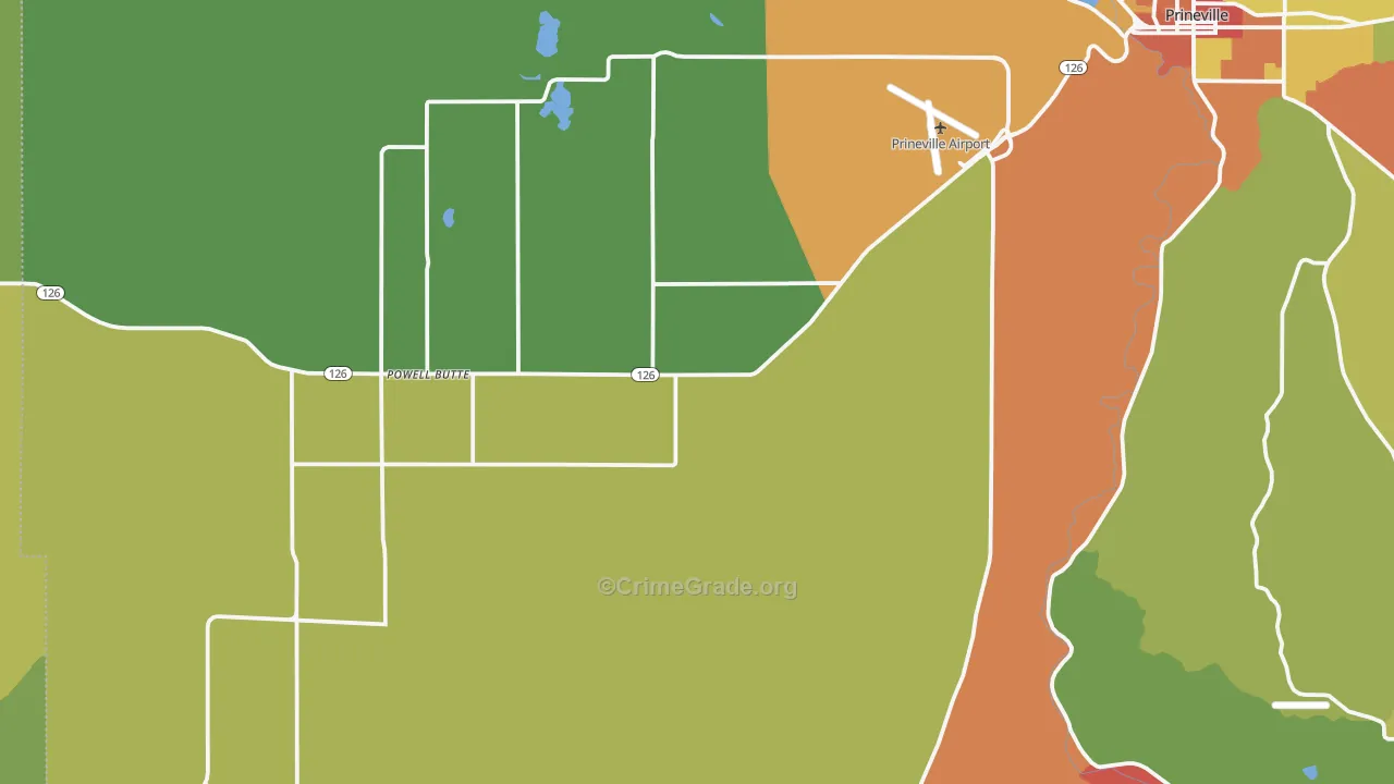 Powell Butte, OR Map of Drug-Related Crime Rates