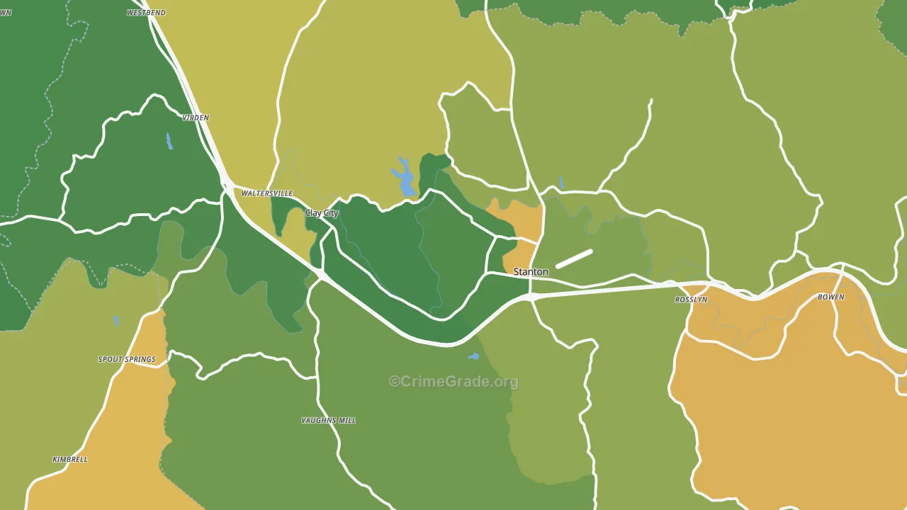 Powell County, KY Map of Drug-Related Crime Rates