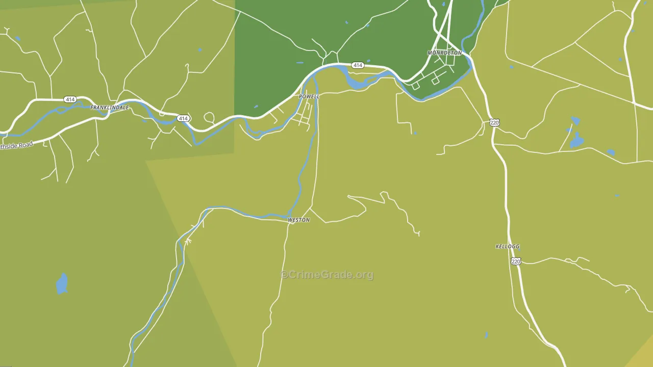 Powell, PA Map of Drug-Related Crime Rates