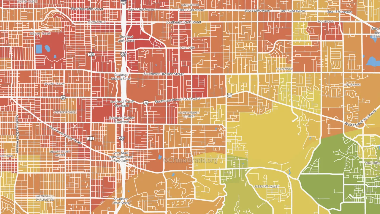 Powellhurst-Gilbert, Portland, OR Map of Drug-Related Crime Rates