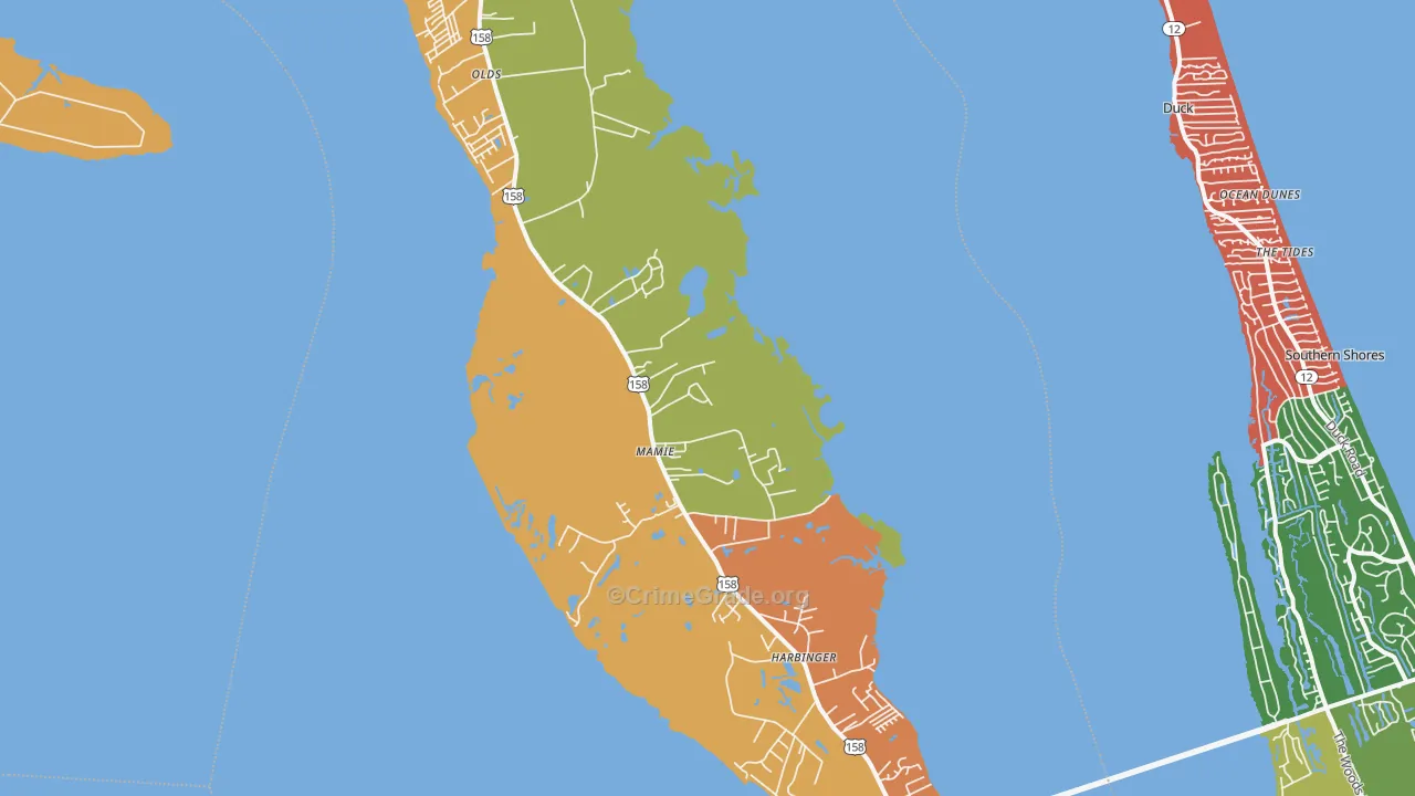 Powells Point, NC Map of Drug-Related Crime Rates