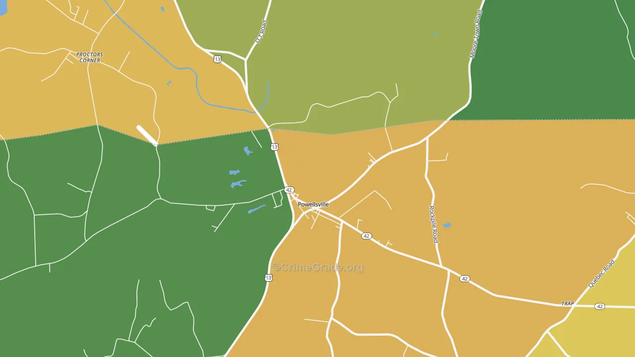Powellsville, NC Map of Drug-Related Crime Rates
