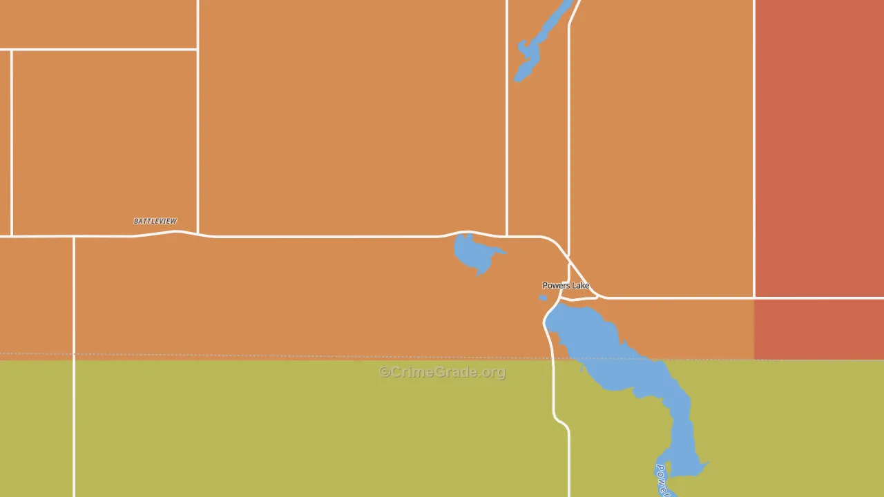 Powers Lake, ND Map of Drug-Related Crime Rates