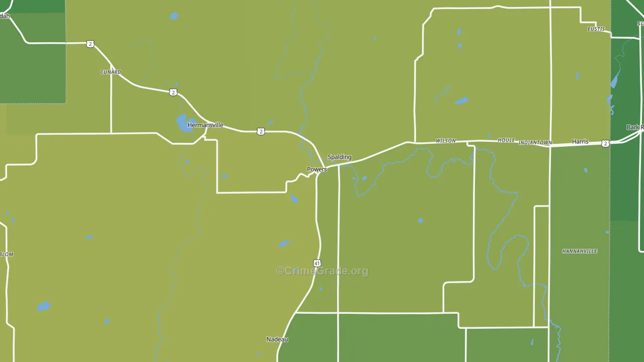 Powers, MI Map of Drug-Related Crime Rates