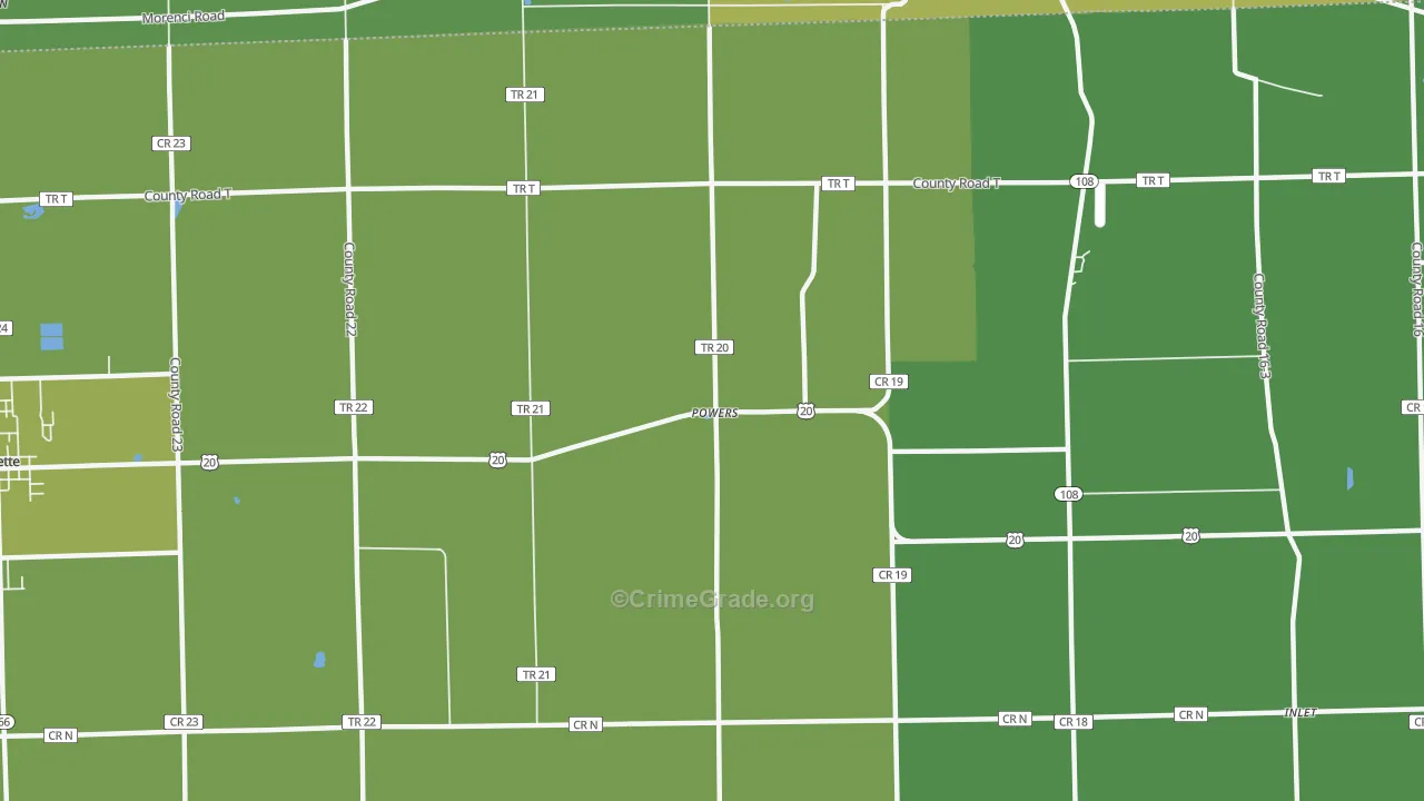 Powers, OH Map of Drug-Related Crime Rates
