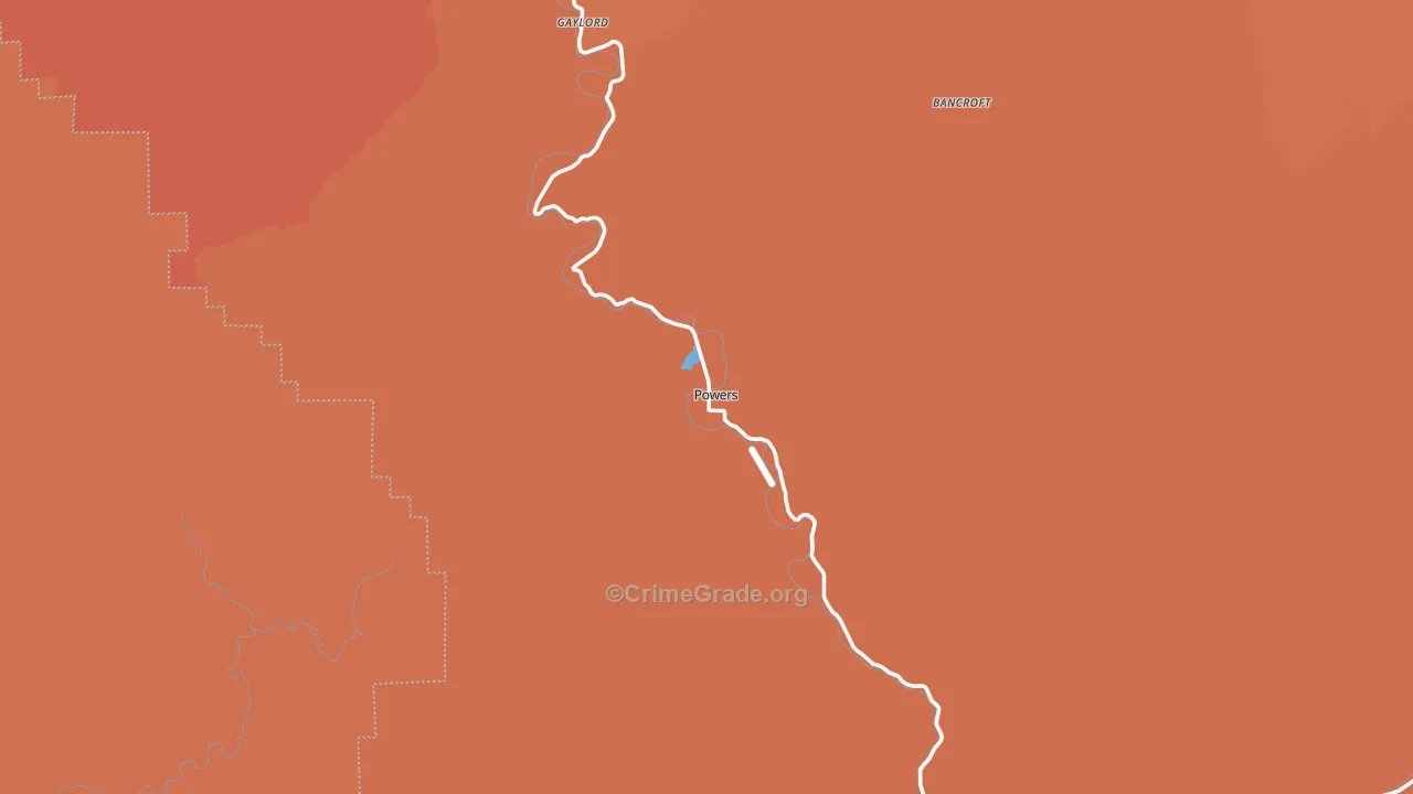 Powers, OR Map of Drug-Related Crime Rates