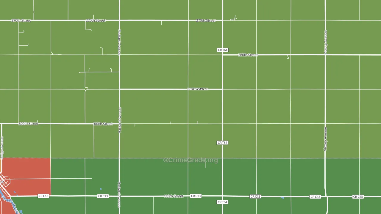 Powersville, IA Map of Drug-Related Crime Rates